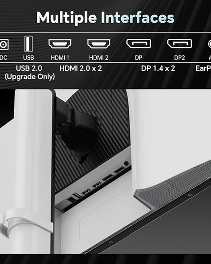 KTC Gaming Monitor 27 Inch | 2K@200Hz (OC 210Hz) | Built-in Speakers | Fast IPS Panel | 1ms Response Time (MPRT) | 450 cd/㎡ Brightness, HDR400 | Adaptive Sync | 131% sRGB, 97% DCI-P3, ΔE＜2 | White