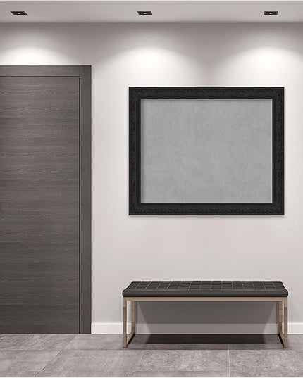 Amanti Art Black Framed Magnetic Board 39x47 X-Large Vision Board for use with Magnets, 100% Metal Sheet to Display Items as Office Decor or for Home Organization in mudroom, Kitchen or Kids Room