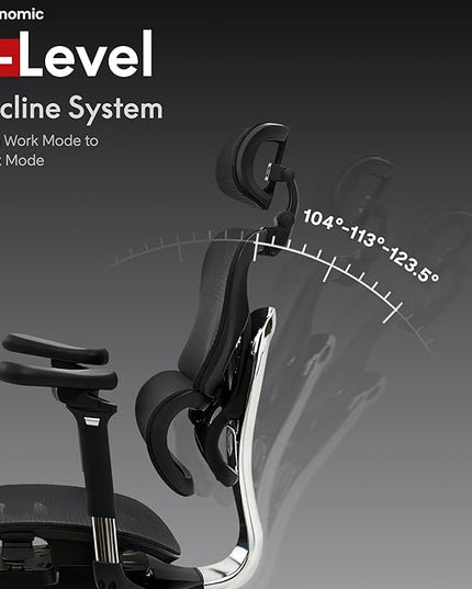 FLEXISPOT ErgoX Max Ergonomic Office Chair with footrest Black - Aluminum Alloy Frame & Base, 661 lb Capacity, 5D Armrests, 4D Adaptive Lumbar & 4D Headrest