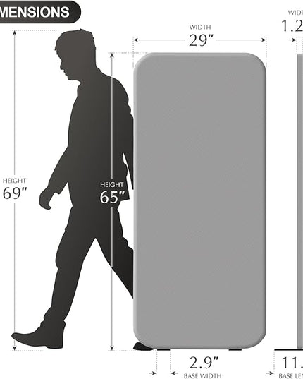 DECOLAB Standing Room Dividers, Privacy Divider Panel Wall, Portable Divider Separator Screen for Classroom, Office, Studio, Home, Scratch Resistance, 29x65 inch, Steel