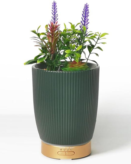 Earnest Living Essential Oil Diffuser Ceramic Artificial Succulent Plants Potted Diffuser 100 ml for Lavender Essential Oils Timers Night Lights and Auto Off Humidifier Aromatherapy Diffusers for Gift