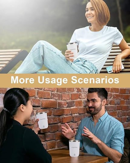 HGHOHG Self Stirring Coffee Mug, 2025 New Automatic Magnetic Stirring Cup, 12Oz, Rechargeable Electric Mixing Cup for Coffee, Milk, Tea,Portable For Travel, Office,School, Gym And Gift (White)