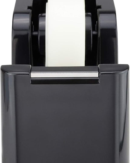 ABEL SimpleWork Desktop Tape Dispenser, Black, 1 in Core, Non-Skid Weighted Base, Tape Cutter for Office, Home, School, and Crafts