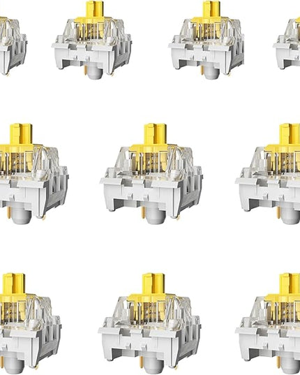 ZhouWang Yellow Switch 3 Pin 50gf Pre-Lubricated,Dustproof Linear Switch,Suitable for RGB,Mechanical Gaming Keyboards、MX Mechanical Keyboard(Yellow,72PCS)