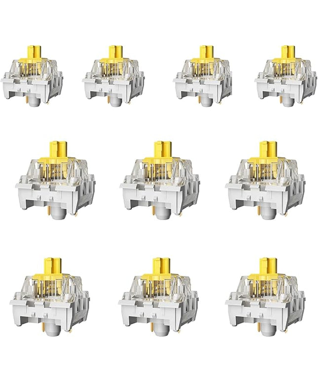 ZhouWang Yellow Switch 3 Pin 50gf Pre-Lubricated,Dustproof Linear Switch,Suitable for RGB,Mechanical Gaming Keyboards、MX Mechanical Keyboard(Yellow,36PCS)