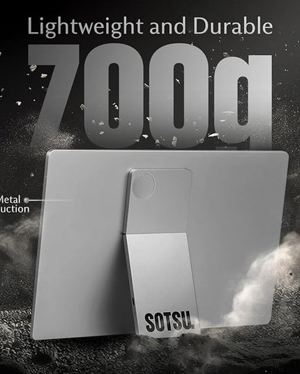 SOTSU FlipAction Go 14" Premium Portable Monitor SFA14PMMG | Robust but Lightweight | Tempered Glass Cover | 1080p | 400 Nits | 100% sRGB | 5W | Super Versatile | USB C or Mini HDMI