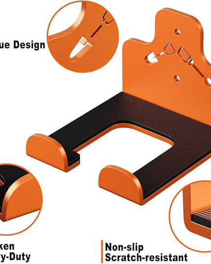 Garage Storage Trimmer Rack, Weed Whackers Holder Organizer Garden Power Tool Hanger Wall Mounted for Garage Trimmer, Hedge Trimmer, Grass Trimmer, Garden Tools,4 Packs(Orange)
