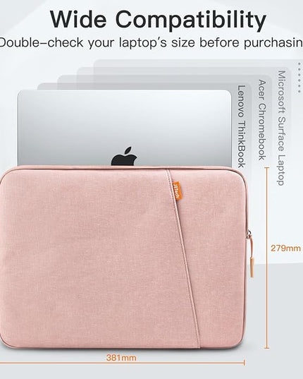JETech Laptop Sleeve for 15-Inch Notebook, Compatible with MacBook Air 15-Inch M4/M3/M2, MacBook Pro 16-Inch M4/M3/M2/M1, Waterproof Shockproof Case with Accessory Pocket Bag (Rose Gold)
