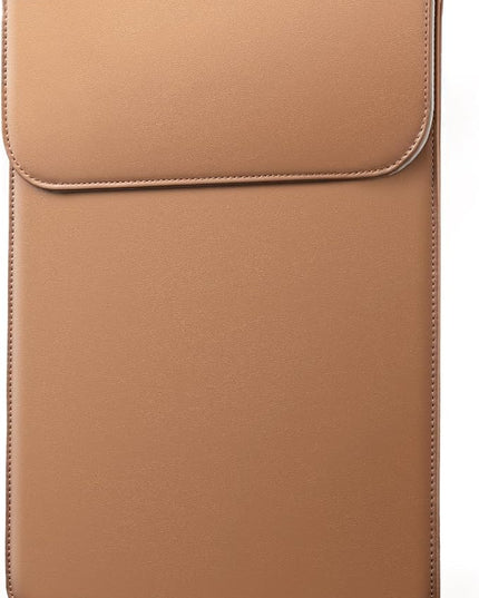 JETech Slim Laptop Sleeve for MacBook Air 13-Inch (M4/M3/M2) 2022-2025, MacBook Pro 13-Inch (M2/M1) 2016-2022, PU Leather Case (Brown)