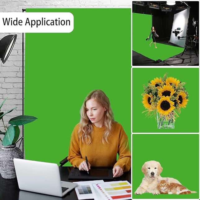 Green Screen Backdrop, Product Photo Backdrop for Photoshoot, Photography Background for Streaming Video Studio 10x10ft