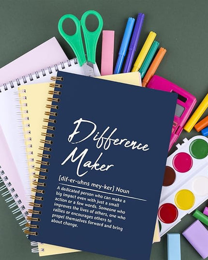 OXW Navy Blue Meeting Notebooks for Work, Difference Maker Gift Office Work Notebook Journal for Writing Note Taking, Thank You Gifts for Women Men Leader Boss Mentor Manager Principal, 5.5"x8.3"
