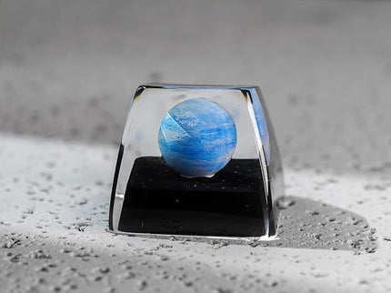 Neptune Planet Artisan Keycap R1 SA Profile Custom Solar System Planets Keycaps 1U ESC Handmade Resin Gaming Galaxy Key Cap Cherry MX Switch Compatible Mechanical Keyboard Space Lover Gift