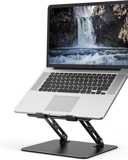 Adjustable Laptop Stand for Desk, Metal Foldable Laptop Riser Holder, Portable Desktop Book Stands, Ventilated Cooling Computer Notebook Stand Compatible with 10-15.6” Laptops