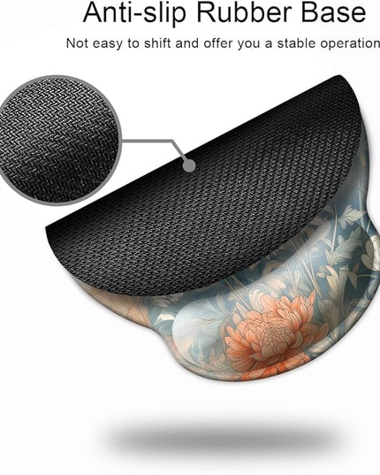 Ergo Comfort Gel Wrist Rest Mouse Pad-Ergonomic Office Mousepad with Wrist Support-Non-Slip, Design Desk Accessories Mat for Home&Game Decor Japanese Floral