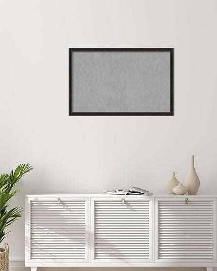 Amanti Art Black Framed Magnetic Board 22x34 Large Vision Board for use with Magnets, 100% Metal Sheet to Display Items as Office Decor or for Home Organization in mudroom, Kitchen or Kids Room