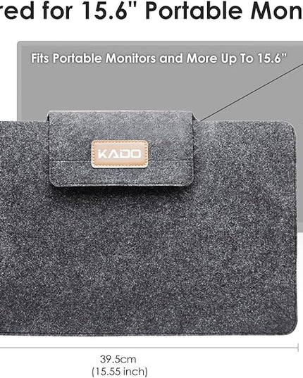 Kado 15.6 Inch Portable Monitor Case Sleeve Bag Made for Sceptre Kado MNN KYY InnoView Yxk ForHelp AYY VisionOwl Yodoit Uperfect ViewSonic ASUS Dell Lenovo 15.6" Portable Display Monitors 15.55"x9.25"