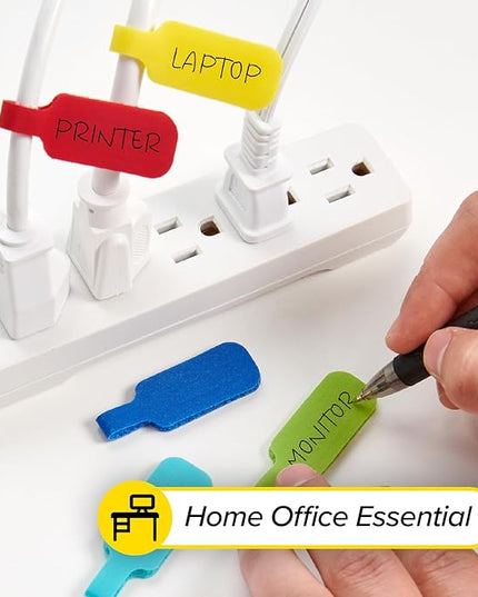 Wrap-It Storage - Cable Labels, Medium, Multi-Color (30-Pack) Write On Cord Tags for Wire Management and Identification