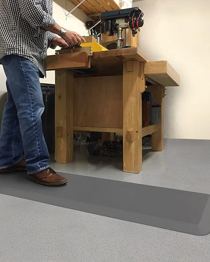 GelPro Utility Anti-Fatigue Runner Mat, Leather Grain Grey - 20x72