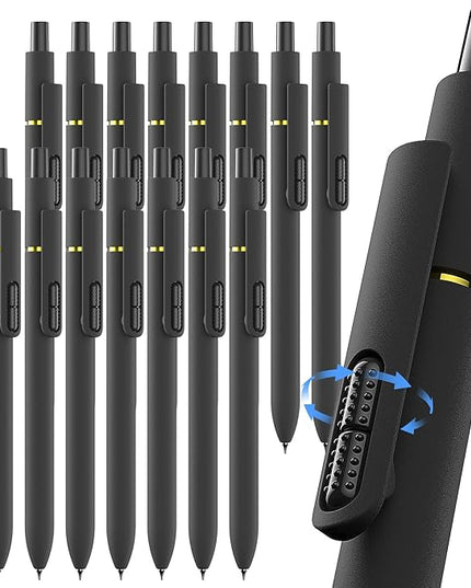 Hiacry 16 Pcs Gel Pens - 0.7mm Fine Point Smooth Writing Fidget Pens, Quick-Dry Long Lasting Black Ink, Office & School Supplies Men Women Student (16 Count, Black Ink)