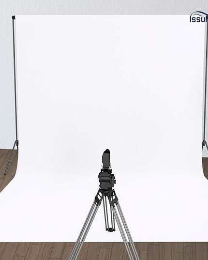 ISSUNTEX 5X7 ft Background Muslin Backdrop, Photo Studio, Collapsible High Density Screen for Video Photography and Television-White