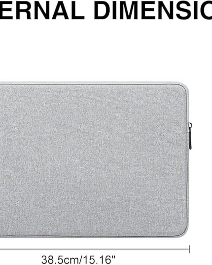15.6 Inch Laptop Sleeve Case for 15-16 Inch MacBook Pro 15.6 Inch Laptop Computer Notebook, Slim Waterproof Polyester Carrying Case Padded Bag with Small Pocket, Gray