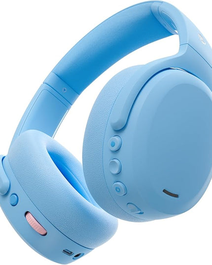 Skullcandy Crusher ANC 2 Wireless Over-Ear Bluetooth Headphones with Multi-Sensory Bass, Active Noise Cancelling, Up to 60 Hours Battery, Microphone for iPhone Android - Preppy Blue