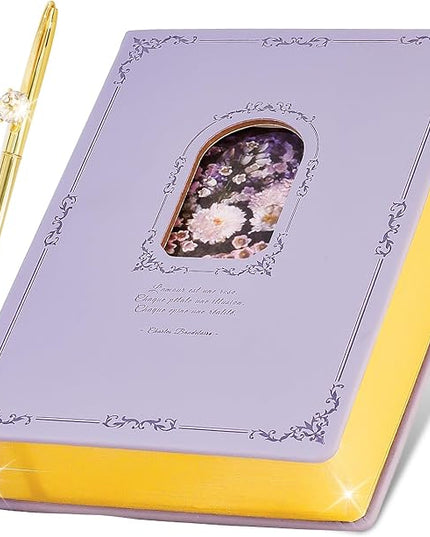 Thick Journal for Women & Girls, 360 Pages A5 Writing Journaling Notebook with Paintings, Women Journal for Writing, Vintage Journal with Gift Box & Pen for Girls Gift Ideas (Lavender Purple)