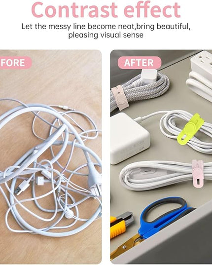 Oligei 25 Pcs Silicone Cable Ties, Cable Ties Reusable, High Elasticity Cord Wraps for Electrical Cords, Cord Organizer for Earphone, Phone Charger(Colorful)