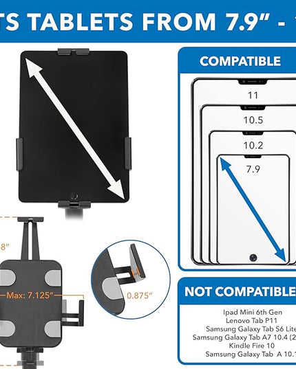 Mount-It! Anti-Theft Tablet Kiosk Countertop Stand | Universal Fit Retail Tablet Stand Compatible with 7.9" to 11" iPad and Samsung Tablets | Retail Kiosk, Black