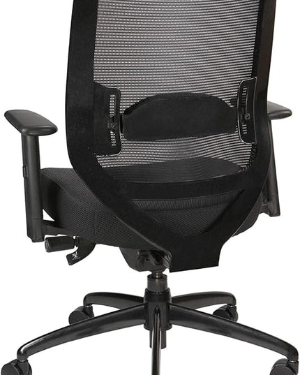 Oak Hollow Furniture Reina Series Office Chair Ergonomic Executive Computer Chair with Breathable Fabric Seat Cushion and Mesh Back, Adjustable and Comfortable, Lumbar Support, Swivel and Tilt