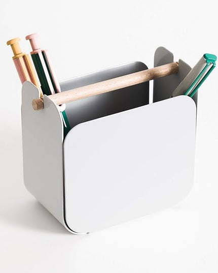 U Brands Metal Desk Organization Kit, Arc Collection, Cup, Tape Dispenser and Letter Sorter Included, Grey (3535A00-01)
