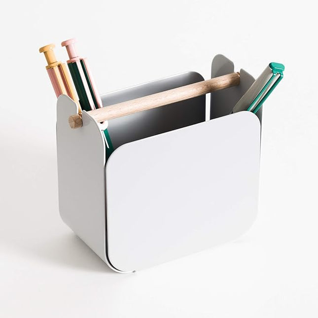 U Brands Metal Desk Organization Kit, Arc Collection, Cup, Tape Dispenser and Letter Sorter Included, Grey (3535A00-01)