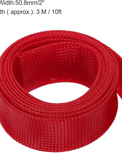 uxcell Expandable Sleeving, 2-inch 10ft Cable Sleeve, Red