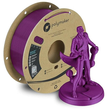 Polymaker PLA PRO Filament 1.75mm 1kg, Tough & High Rigidity Metallic Magenta 3D Printing Filament, PolyLite PLA PRO 3D Printer Filament 1.75mm, Print with Most 3D Printers