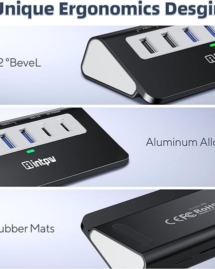 9-in-1 USB-C Docking Station - 4K HDMI, PD 100W, 3 Type A/C 3.0 5Gbps, 2 Type-A 2.0, SD/TF, Aluminum USB C Hub Compatible with MacBook, iPad, iPhone 16/15