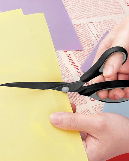 Scissors, Sharp Titanium Coating Blades, Soft Grip Handle, Multi-Purpose Scissors Set of 3 Suitable for Families, Office, and School Use, Black Grey