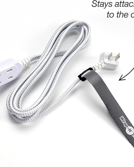 Self-Gripping Cable Ties by Wrap-It Storage, Black, 40 Pack (5 Inch and 8 Inch Straps) – Reusable Hook and Loop Cord Organizer Cable Ties for Cord Management and Desk or Office Organization