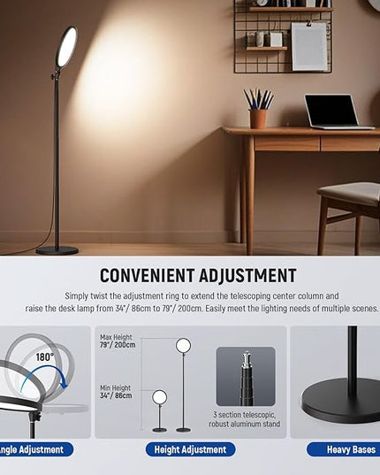 NEEWER Basics 12" 24W Large Ring Light with 68" Stand/Phone Holder/Remote for iPhone Video Recording Selfie Streaming Makeup Studio Photography, 3000K-6500K CRI98 Full Screen LED Panel Lighting, BR13