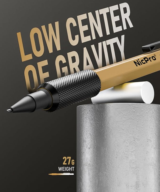 Nicpro 3 PCS 1.3 mm Mechanical Pencil Set 3 Colors with 48 Lead Refill, 3 Eraser - Weatherproof Metal MP2000 Heavy Duty Carpenter Pencil for Outdoor Marking Drafting Drawing Woodworking