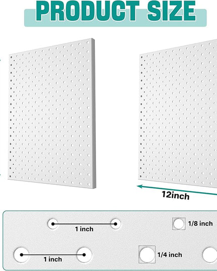 EVERHANGER Metal Pegboard Panels, Heavy Duty Pegboard Wall Organizer, Garage Wall Panels, Tool Storage Organization, 12"X16", 2pcs, Gray