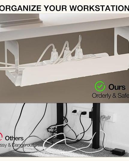 Muvai 71 Inch L Shaped Standing Desk Adjustable Height with Cable Management Tray,Gaming Electric Corner Standing Desk, Sit Stand Computer Table with Reversiable Splice Board, White