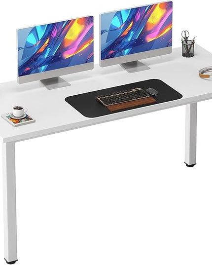 Need 54.3 Inch Large Computer Desk, Modern Simple Style Desk for Home Office, Basic Writing Table for Study Student, White