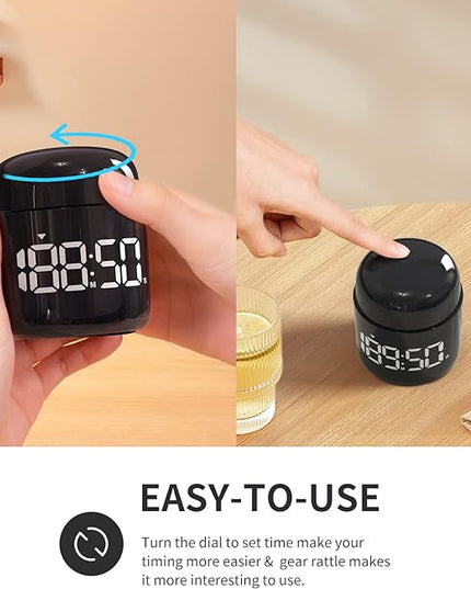 Digital Kitchen Timer,Countdown Countup Timer with Large LED Display Volume Adjustment,Timer for Cooking, Classroom Time for Kids and Teachers. (Black)