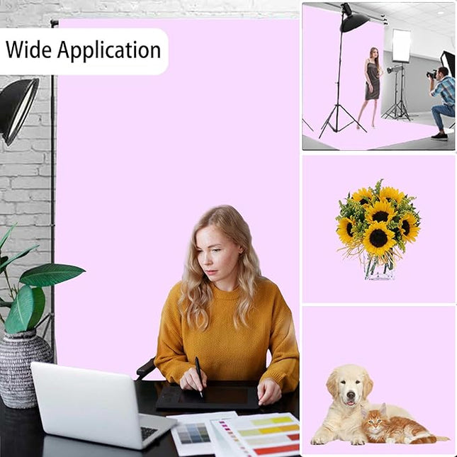 Light Purple Photography Backdrop for Photoshoot, Photo Backdrop Curtain, Perfect Light Purple Backdrops for Party Portrait Photoshoots Video Studio 10FTx10FT