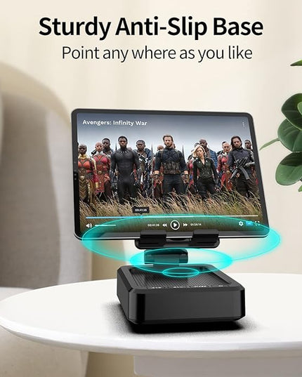 JTEMAN Tablet Stand Adjustable with Bluetooth Speakers,Kitchen Gadgets,Gifts for Women Men,Wireless Bluetooth Speaker Tablet Holder,Desk Mic Charging Sation Compatible with Phones and Tablet