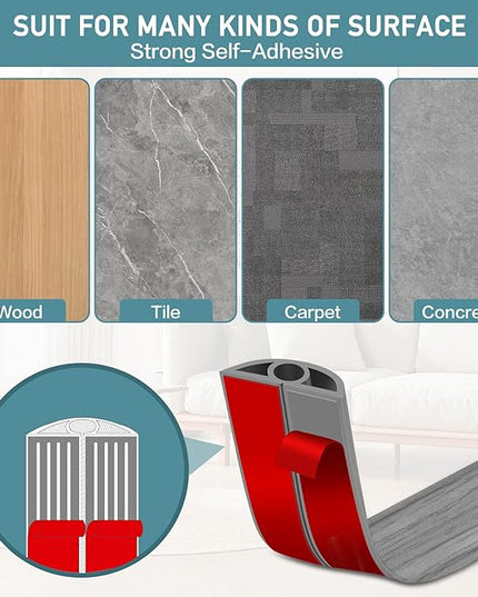 Floor Cord Cover Self Adhesive Cord Hider Floor Extension Cord Covers for Floor Power Cord Protector Cable Management Prevent Cable Trips Cable Cavity 0.32" W x 0.32" H (Light Grey Wood, 10Ft)