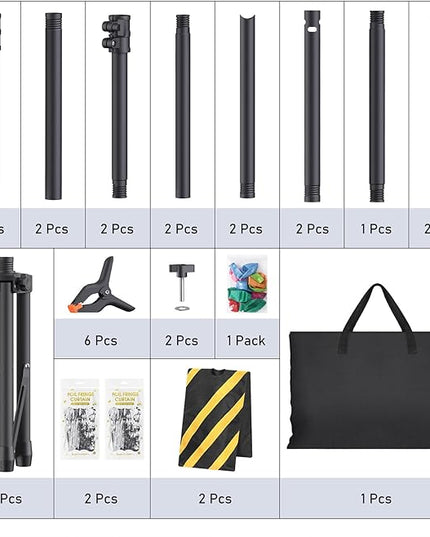 Backdrop Stand Kit - 6 Widths, 10x7.5ft Adjustable Background Stand for Parties & Studio Photography