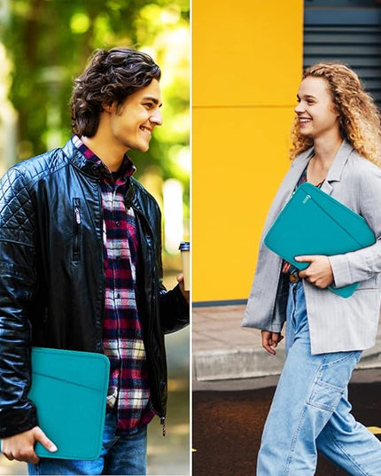 Laptop Sleeve Bag 15.6 inch, Durable Computer Carrying Bag Protective Case Briefcase Handbag with Front Pocket, Slim Laptop Case Cover for 15.6 Inch HP, Dell, Lenovo, Asus, Notebook, Light Blue
