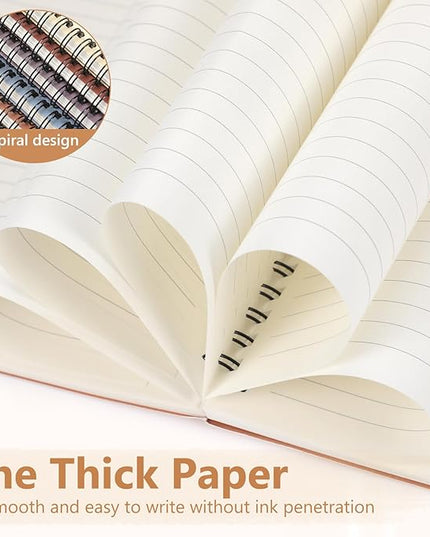 Fuutreo 12 Pcs Spiral Notebook for Work A5 8.3 x 5.7 Inch College Ruled Spiral Journal Notebook Kraft Cover Ruled Paper, 12 Color, 60 Sheets, 120 Pages for Office School(Hot Stamping)