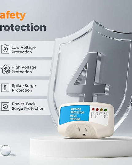 Refrigerator Surge Protector Outlet, TESSAN Single Outlet Extender for Home Appliances, Wall Plug with Voltage Protector, Surge Protection for TV, Freezer, Ice Maker, Washing Machine, 1800W, 15A, 120V